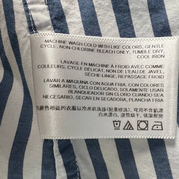 Adriano Goldschmied Button Down Striped Blue Shirt Size M Workwear Casual - Picture 8 of 9